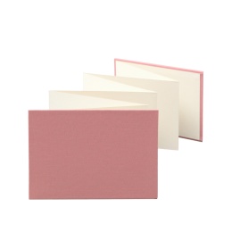Leporello LEINEN dusky pink | 18 x 13 cm, landscape format, for 14 photos cream