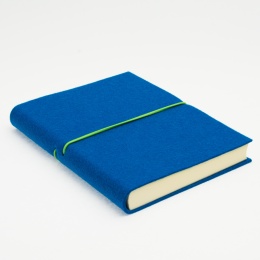 Notebook FILZDUETT felt dark turquoise/elastic green | 12 x 16,5 cm, 144 sheet blank